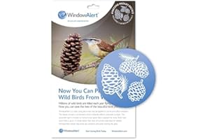 WindowAlert Pinecone Anti-Collision Decal - UV-Reflective Window Decal to Protect Wild Birds from Glass Collisions - Made in The USA