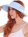 Simplicity Women's Sun Hats Sun Visor Hats Women Large Brim Summer UV Protection Beach Cap Womens Visor Ponytail Hat Blue