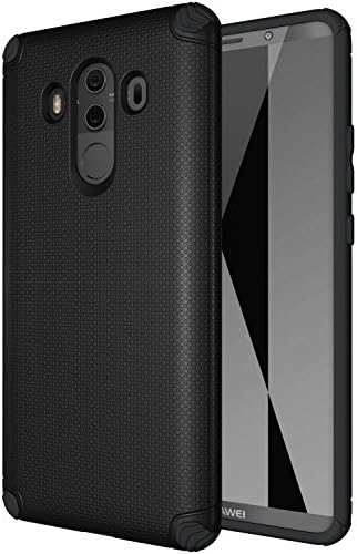 Huawei Mate 10 Pro Case,YABO Carbon Fiber Design Shock Absorption Lightweight Armor PC and Inner Soft TPU Full-body Protective Cover Case for Huawei Mate 10 Pro - Black