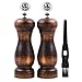 Salt and Pepper Grinder, Manual Wood Salt and Pepper Mill Set with Adjustable Coarseness Ceramic Grinder, Refillable Salt and Pepper Shakers, Fit for All Kinds of Kitchen Spices, 5.5 Inch