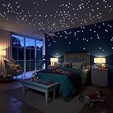 Glow In The Dark Stars Stickers, 504 Adhesive Dots and Moon for Starry Sky, Perfect For Ceiling in Bedroom, Glow Party ,Wall Decals ,by LIDERSTAR .