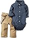 Carters Baby Boys 2-Piece Holiday Bodysuit & Pant Set Navy
