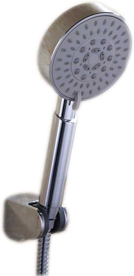 Labkiss LK046 Bathroom Wall Mounted Chrome Finish 5 Setting Handheld Shower Head Set with 1.5M Stainless Steel Anti-Kink Shower Hose, Adjustable Shower Holder