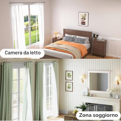 Curtain Rod Rod Curtain Poles with Support for Living Room Bedroom 84-185 cm (White Φ25 mm)