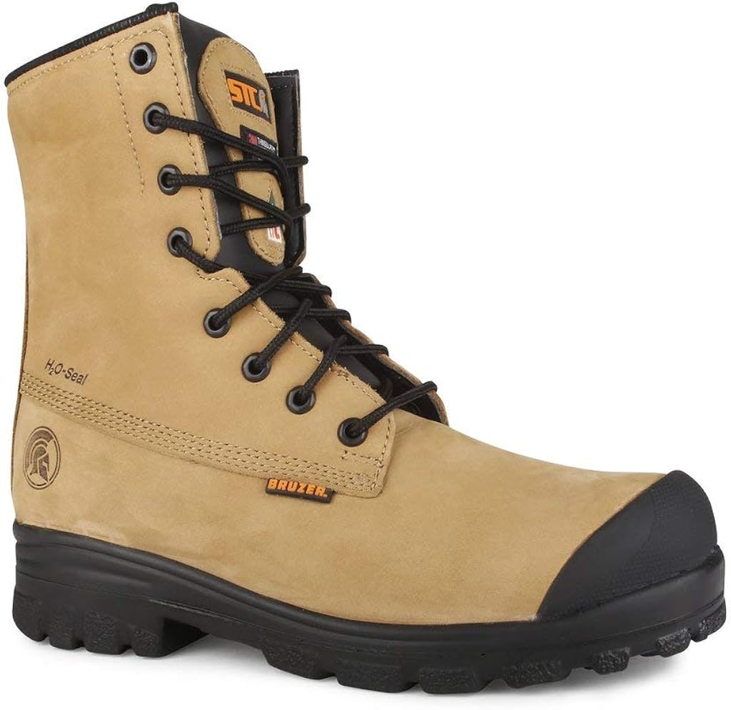 STC Footwear, Acrobat (S2198712) Tan Waterproof nubuck 8" work boots
