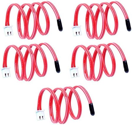 Lhoste 5pcs NTC 10K Ohm Thermistor Temperature Sensor Cylinder Probe Cable