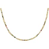 MYEARS Women Beaded Choker Necklace Gemstone 14K Gold Plated Simple Dainty Handmade Chain Everyday Trendy Jewelry