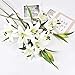 Sunm Boutique 35.4 in Artificial Lily Flowers, Real Touch Lily with 6 Full Bloom Heads and 3 Buds, Long Stems Tiger Lily Flower, Latex Lily Flower for Easter Wedding Party Office Home Decor, 3 Pcs
