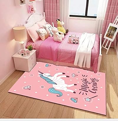 HB.YE Kids Play Mat 80x160cm Soft Unicorn Colorful Animal Rug