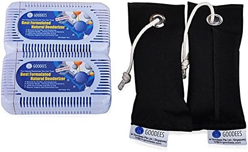 Air Purifying Bags Deodorizing Box Car Purifier Ionizer, Activated Charcoal Air Freshener - Natural Moisture Moist Odor Absorber Dehumidifier Neutralizer &amp; Mold Removal. (4 Pieces)