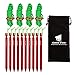 Geertop 10 Pack Aluminum Tent Stakes with Rope + 4 Pack 4mm Tent Guy Lines Reflective with Cord Adjuster Ultralight Sturdy Camping Stakes & Tent Tarp Rope for Hiking Hunting Outdoor Activity - Red