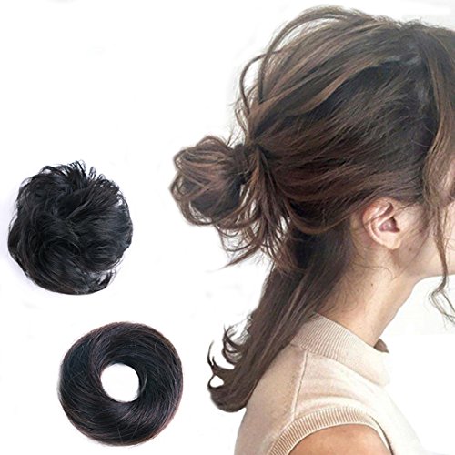 Moreal 100 Real Human Hair Bun Half Bun Hairpiece Elastic Tie