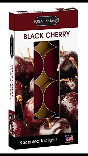 8 Pack USA Black Cherry Tea light Scented Candles (Black Cherry)