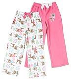 St Eve Girl's Microfleece Sleep Pant by Komar Kids, 2-Pack, Pink Reindeer (14)
