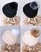 DIY 12pcs Faux Fox Fur Pom Pom Balls for Knitting Hat, Attachable Pompom Balls, Work Great with Knitting Loom