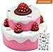 FabQuality Slow Rising squishies Cake with Cute Stickers – Soft, Colorful, Squeezable, Fun,Educational – for Party Favors, Birthdays, Fine Motor Skills, Hand to Eye