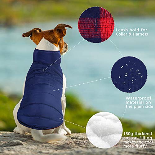 Kuoser Dog Winter Coat, Reversible Dog Jacket, Warm Dog Coat British