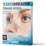 Snoring Solution - Nasal Strips to Instantly Relieve Nasal Congestion - 30 Count Anti-Snoring Strips - Scentless Nose Strips - Keenhealth - Deeper Breath Better Sleep - K-NS-356
