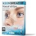 Snoring Solution - Nasal Strips to Instantly Relieve Nasal Congestion - 30 Count Anti-Snoring Strips - Scentless Nose Strips - Keenhealth - Deeper Breath Better Sleep - K-NS-356