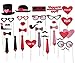 Valentines Day Photo Booth Props Wedding Photo Booth Attached, NO DIY Required Wedding Party Decorations Photo Booth Mustaches Lips Hearts Attached to The Stick No DIY Required