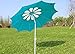 AMMSUN 7ft Heavy Duty Windproof Beach Umbrella with Tilt Mechanism, Portable UV 50+ Protection, Flower Vents Design and Outdoor Sunshade Umbrella for Garden Beach Outdoor (Teal White)