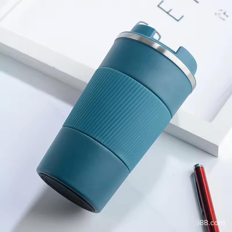NOBLE BLOOD Travel Coffee Mug Insulated Stainless Steel Coffee Cup for Cold and Hot Drinks Home Office Outdoor Works 380ml/13oz (Blue, 380ml)