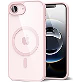 Oakxco for iPhone 16e Case Clear Magnetic Compatible with Magsafe, Cute Thin Slim Transparent Anti-Yellow Acrylic, Hybird Hard Plastic & Silicone Rubber Girly Mag Safe Phone Case for Women, Light Pink
