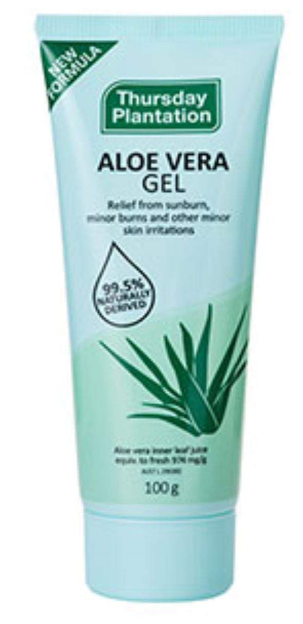 Thursday Plantation Aloe Vera Gel 100g Relief of Minor Burns, Insect Bites, Chafing rashes, Skin irritations, Made in Australia, with one Gift