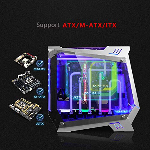 GOLDEN FIELD 5300 ATX Case Full Tower PC Gaming Computer Case ATX/M-ATX/ITX Desktop Computer Shell Cases with Tempered Glasse - Thumbnail 5
