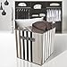 Sorbus Foldable Storage Cube Basket Bin, Vertical Stripe Line Pattern (6 Pack, Black)