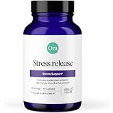 Ora Organic - Stress Relief Supplement - Supports Mood & Mental Focus - Feel Calm & Relaxed - Sensoril Ashwagandha, Saffron, Ginseng, L-Theanine, Lemon Balm - 60 Capsules