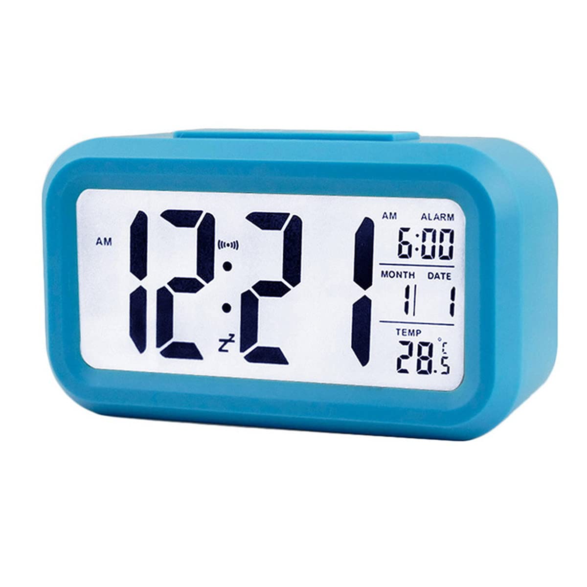 Photo 1 of TXY LED Digital Alarm Clock Backlight Snooze Mute Calendar Desktop Electronic Bcaklight Table Clocks Desktop Clock (Blue)