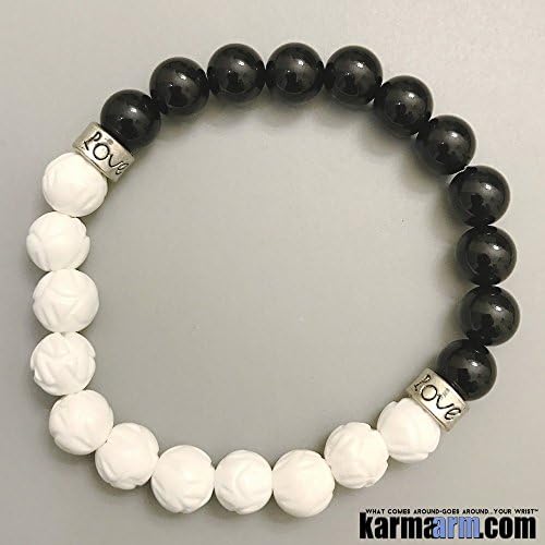 Love Bracelet Yoga Beaded Stretch Bracelets, Law of Attraction and Meditation, Tibetan Buddhist Spiritual Mala, Men's and Women's Nature Gemstone, Healing Energy Stacks