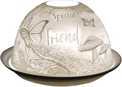 Cello Porcelain Tealight Holder Dome Special Friend 3D Projection