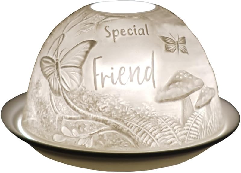 Cello Porcelain Tealight Holder Dome Special Friend 3D Projection