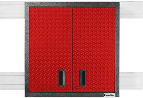 Wall Mount Lock Box Racing Red Gladiator Premier 30 in. with Adjustable Mounting Storage for Garage