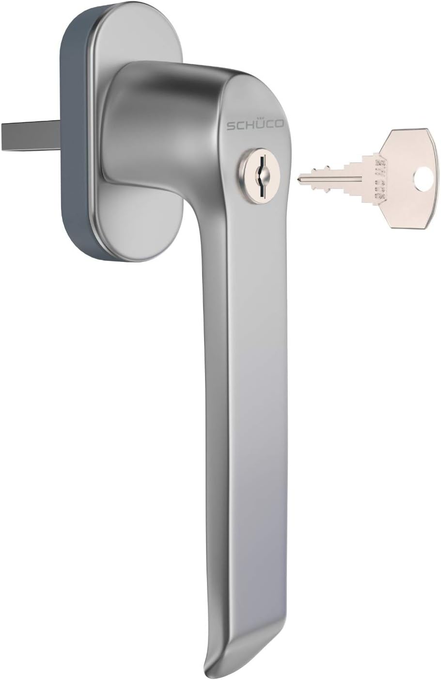 Schüco Silver Lockable Window Handle, Universal, 43 mm, Aluminium, Silver