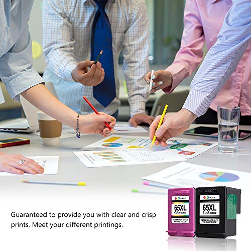 GPC Image Remanufactured Ink Cartridge Replacement for HP 65XL 65 XL Ink High Yield to use with Envy 5055 5052 5058 DESKJET 3752 3755 3758 2622 2655 3720 Printer (1 Black, 1 Tri-Color, 2 Pack)