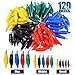 Glarks 120Pcs 28mm 35mm 45mm Alligator Clips Crocodile Electrical Test Clamps Jumper Helper with Protective Insulation Cover (Black, Red, Yellow, Blue, Green)