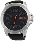 1513345 Watch Hugo boss Men's Orange Stainless steel case, Silicone strap, Patterned Black dial, Quartz movement, Scratch resistant mineral, Water resistant up to 3 ATM - 30 meters - 100 feet