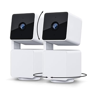 WYZE Cam Pan v3 Indoor/Outdoor IP65-Rated 1080p Pan/Tilt/Zoom Wi-Fi Smart Home Security Camera with Color Night Vision, 2-Way Audio, Compatible with Alexa & Google Assistant, White, 2-Pack