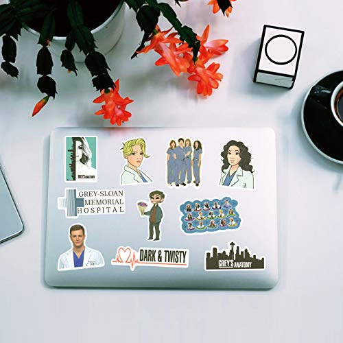 Grey\'s Anatomy Stickers, 50 Pcs Vinyls Waterproof Sticker of Water Bottle Hydroflasks Laptop Luggage Skateboard Decal Bicycle Snowboard Refrigerator for TV Show Fans