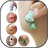 6 Pairs Cute Animal Bite Earrings for Women Dinosaur Hot Balloon Dog Stud Earrings 3D Polymer Clay Earrings Handmade Cartoon Small Animal Earrings Set Animal Biting Earrings Jewelry