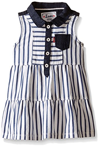Levi's Baby Girls' Lightweight Denim Dress,True Navy/Star White, 12 Months