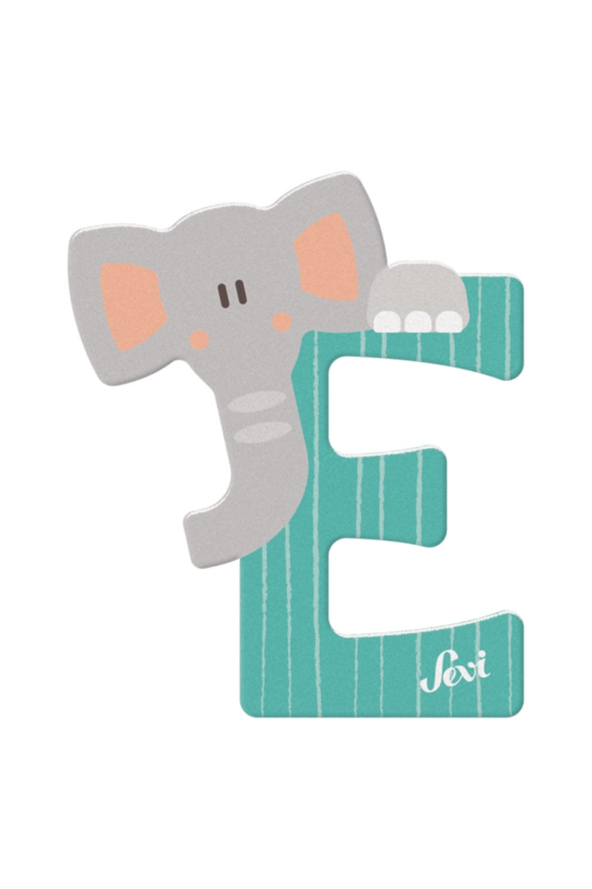 Letter E Elephant Sevi | Wooden Letters for Children's Bedroom Decor | 10cm | Animal Alphabet | Model 83005