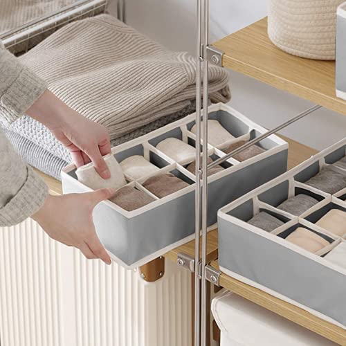 Onlyesh 6 Pcs Organizadores de Cajones para Ropa Interior, Organizador Plegable para Calcetines, Ropa Interior, Ropa, Corbata