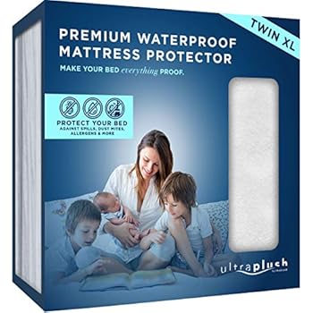 Ultra Plush 100% Waterproof Premium Mattress Protector, Luxuriously Soft and Comfortable, Protects Against Dust Mites and Allergens, Stretchable Deep Pocket Ensures Snug, Easy Fit (Twin XL)