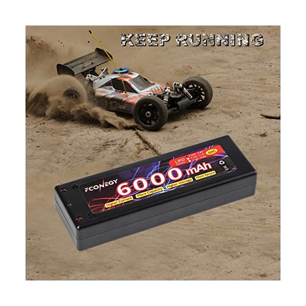 FCONEGY 2S Lipo Akku 7.4V 6000mAh 60C RC LiPo Batterie Wiederaufladbar Lithium Batterien mit 4mm Kugel Deans T Stecker… – Bild 7