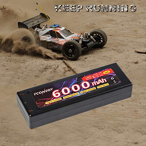 FCONEGY 2S Lipo Akku 7.4V 6000mAh 60C RC LiPo Batterie Wiederaufladbar Lithium Batterien mit 4mm Kugel Deans T Stecker… – Bild 7