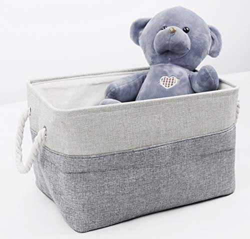 iwill CREATE PRO Shelf Storage Basket with Dustproof Drawstring, Felt Organizer Container Cube, Beige & Gray - Thumbnail 4